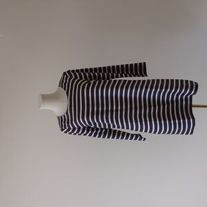 JCrew sz 4 shift dress white/navy strips with orange detail